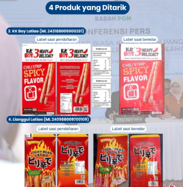 4 produk yang ditarik dari peredaran. Foto : instagram BPOM