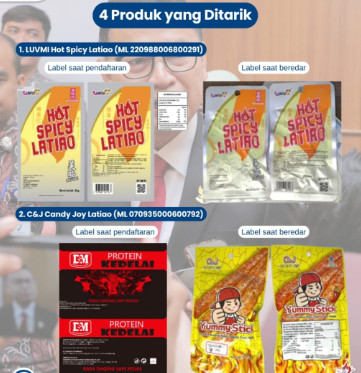 4 produk yang ditarik dari peredaran. Foto : instagram BPOM