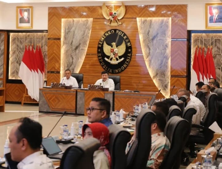 Kementerian Koordinator Bidang Politik dan Keamanan (Kemenko Polkam) menggelar Rapat Koordinasi Lintas Kementerian dan Lembaga, bertempat di Ruang Rapat Nakula, Kantor Kemenko Polkam, Jakarta, Senin (6/5). Foto: Kemenko Polkam