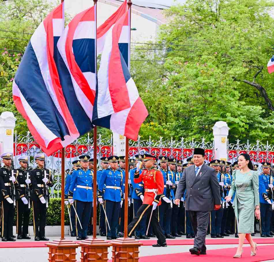 Tiba di Government House Thailand, Presiden Prabowo Disambut dengan Upacara Resmi. Foto: BPMI Setpres
