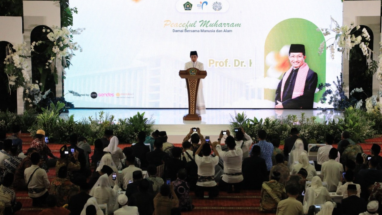Menag Nasaruddin Umar beri nasihat pada Nikah Massal di Masjid Istiqlal Foto: kemenag.go.id