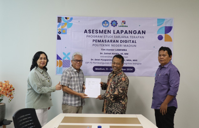 Selesai Asesmen dari Tim Asesor LSP LAMEMBA. Foto : Dok. Poltek Madiun