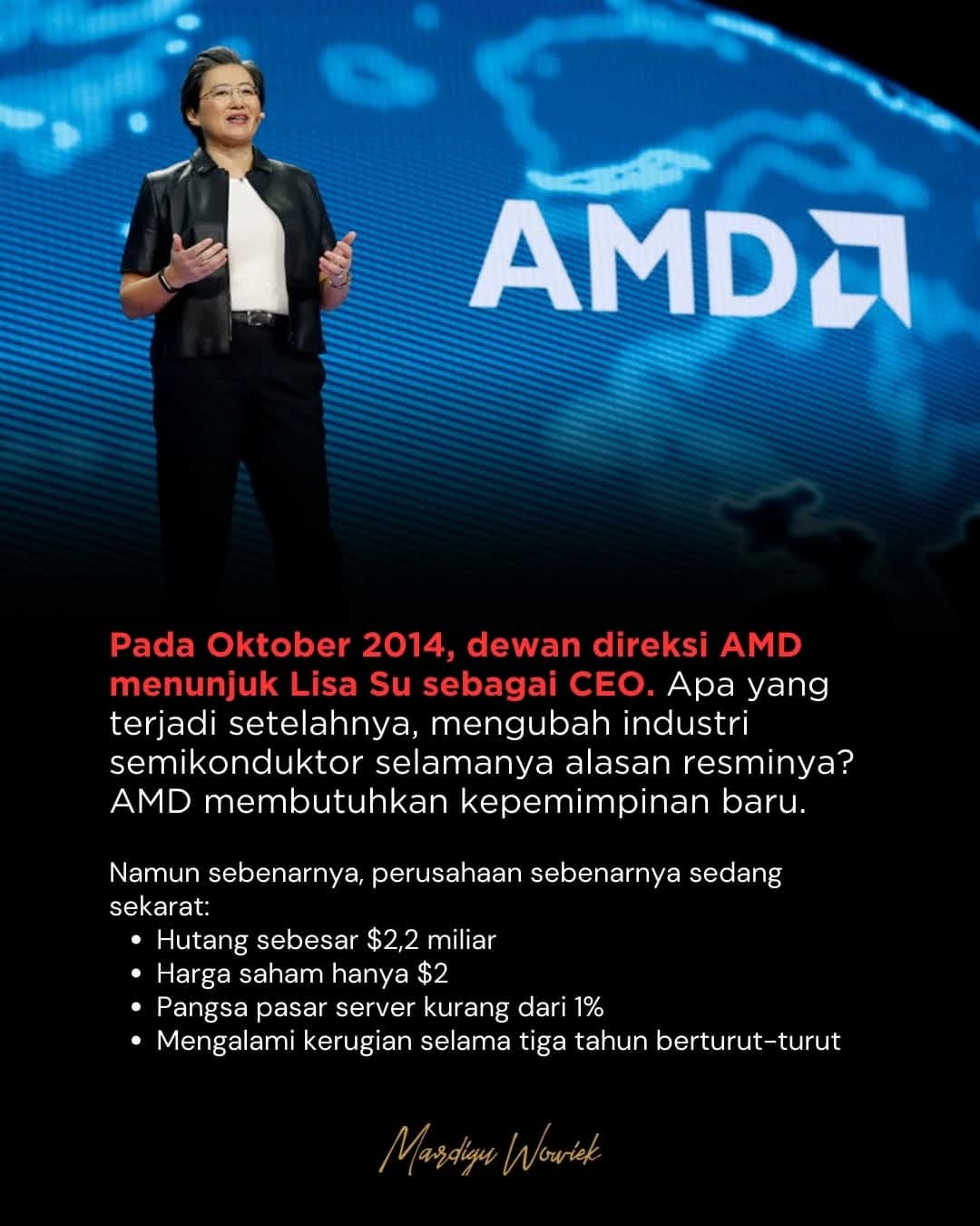 Lisa Su, sosok dibalik sukses AMD. Foto : FB Mardigu Wowik