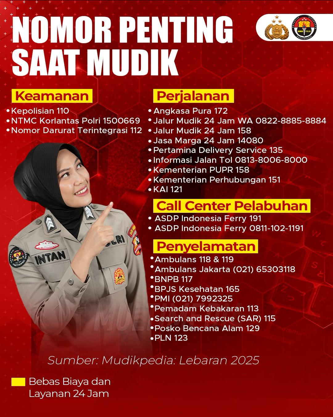Flyer info Mudik Lebaran. Foto : Saluran Whatsapp Mabes Polri