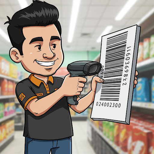 Ilustrasi seseorang menggunakan kode barcode, foto : ilustrasi meta AI
