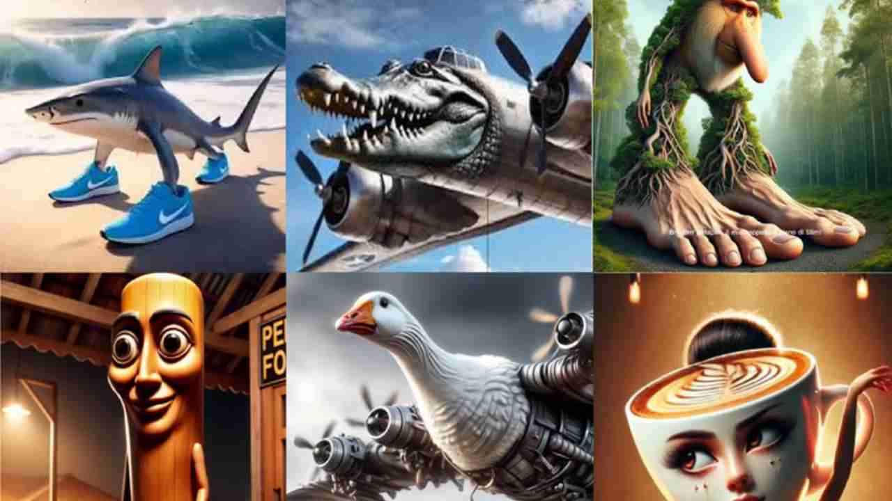 Ilustrasi Italian Brainrot atau meme anomali yang viral di TikTok, ada Tralalero Tralala, Bombardiro Crocodillo, Tung Tung Tung Sahur, dll. Foto: Dok. KOMPAS.com/Zulfikar Hardiansyah