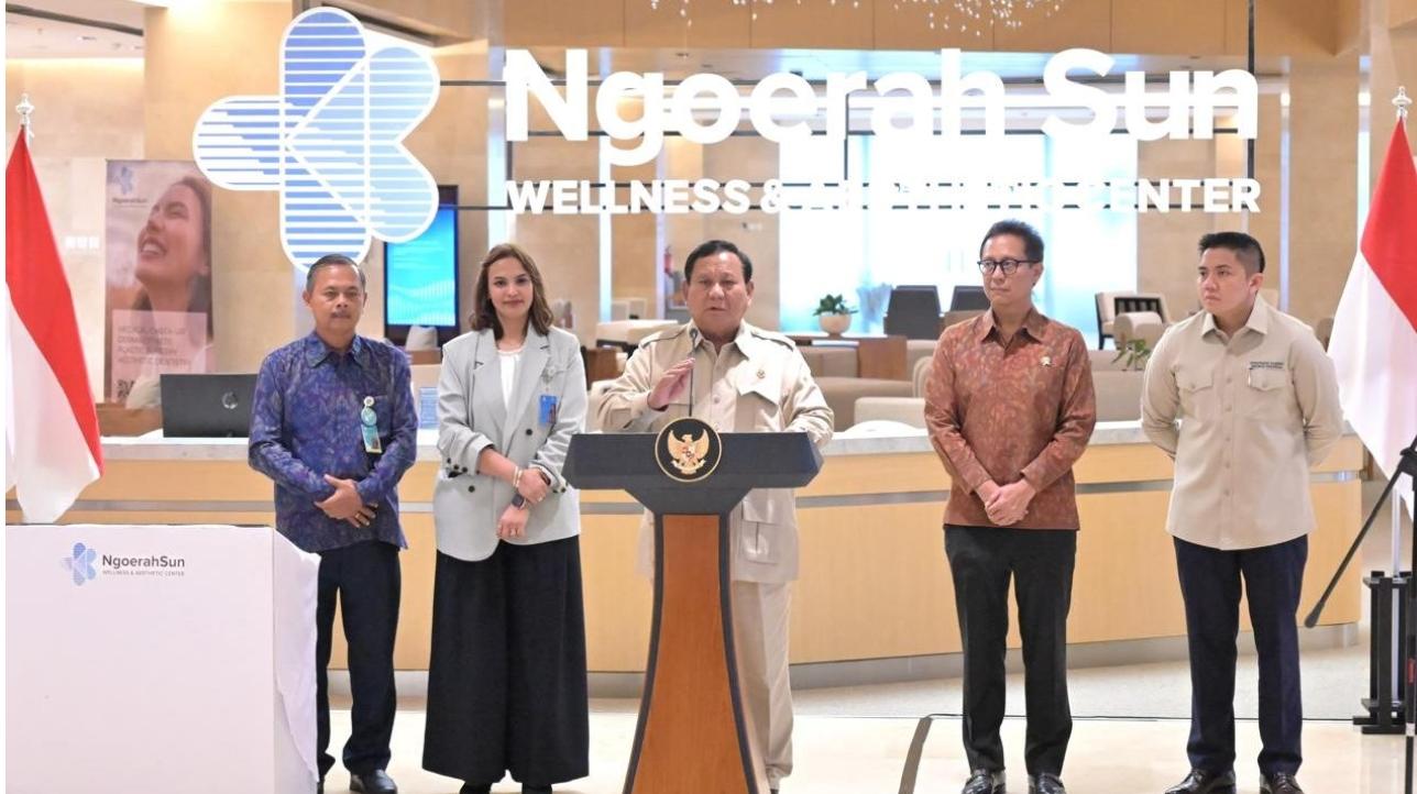 Presiden Prabowo Subianto meresmikan Ngoerah Sun Wellness and Aesthetic Center, Rumah Sakit Umum Pusat Prof. dr. I.G.N.G Ngoerah, Kota Denpasar, Bali. Foto: BPMI Setpres