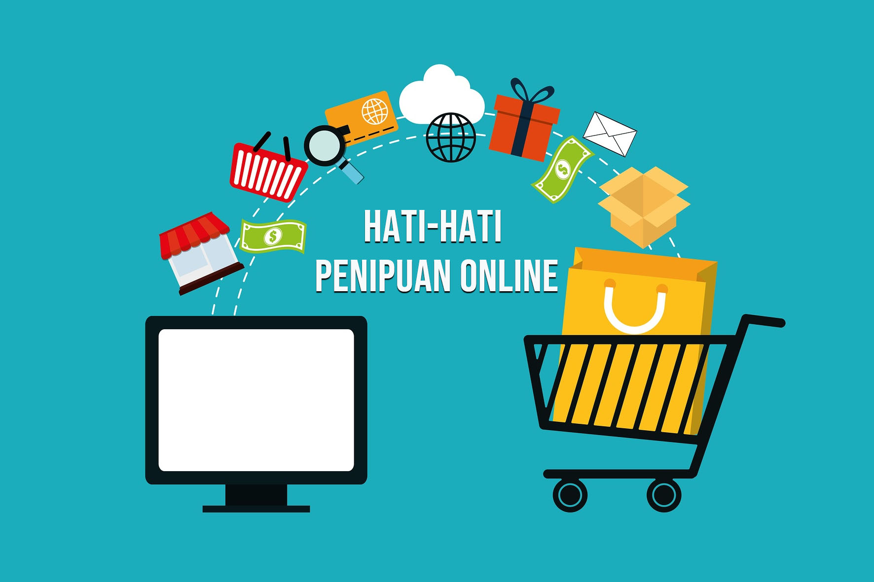 Ilustrasi penipuan online. Foto : Canva