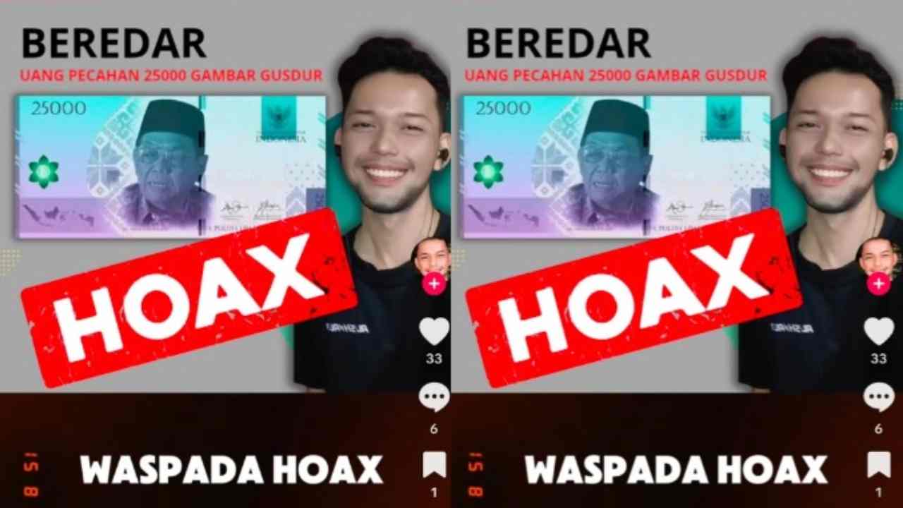Gambar uang rupiah pecahan baru senilai Rp25.000 dengan menampilkan potret Presiden ke-4 Republik Indonesia, KH Abdurrahman Wahid. Foto: dok. sumeksco