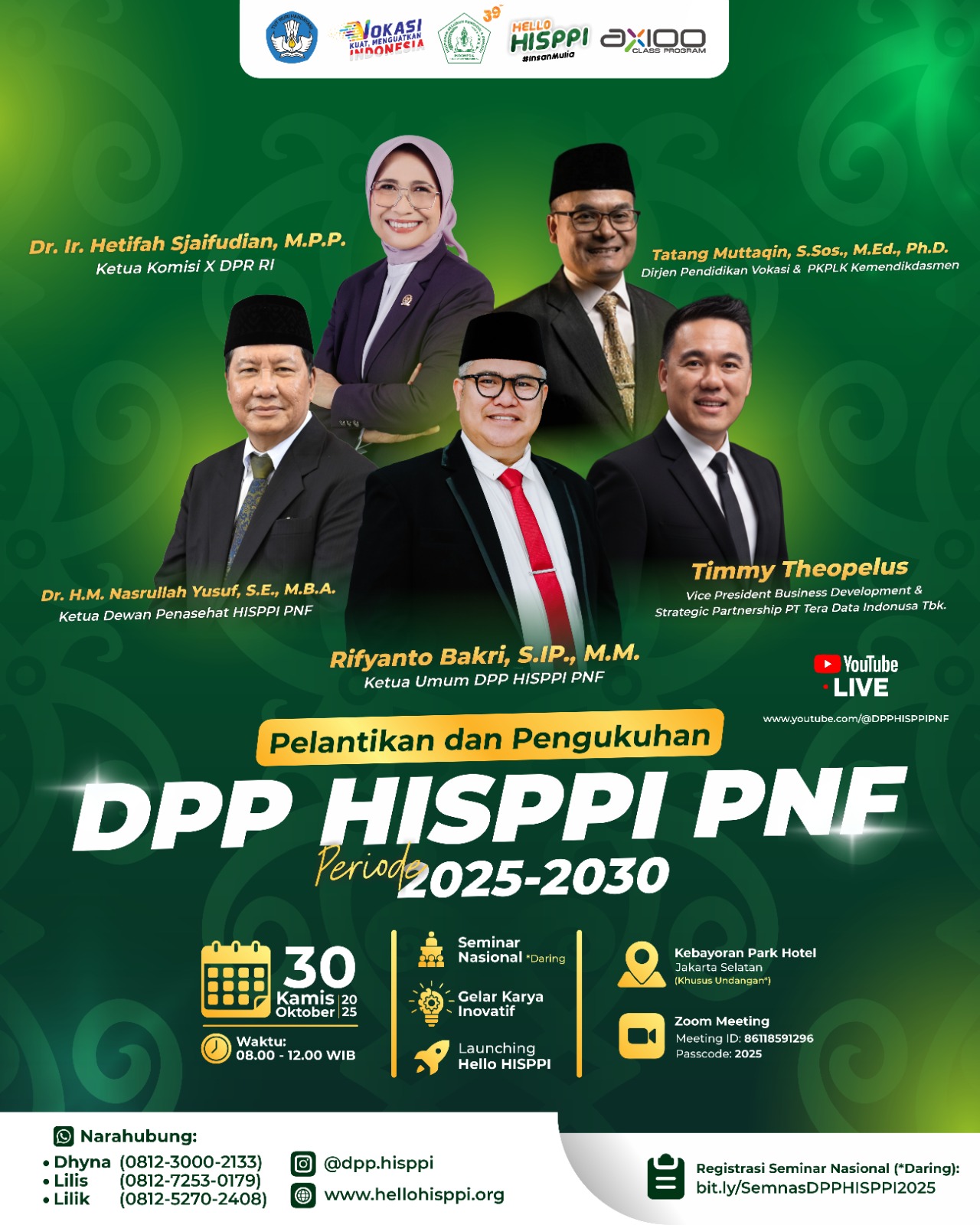 Awal baru, semangat baru! DPP HISPPI PNF resmi dilantik untuk periode 2025–2030.