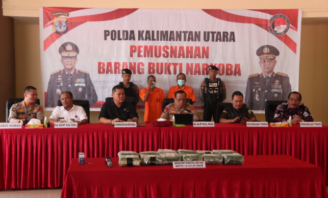 Kegiatan pemusnahan barang bukti narkotika. Foto: doc tribratanews.polri.go.id